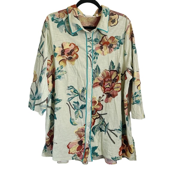 Soft Surroundings Elena Top Sz 1X Sheer Panels - Picture 12 of 12